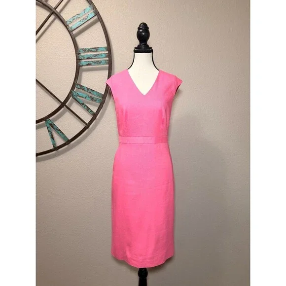 Ann Taylor Dress 0 EUC Pink Sleeveless Lined Sheath - Picture 1 of 5